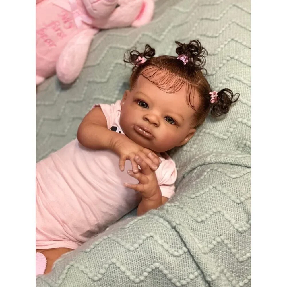 20Inch Realistic Baby Doll African American Reborn Babies Brown Country Doll
